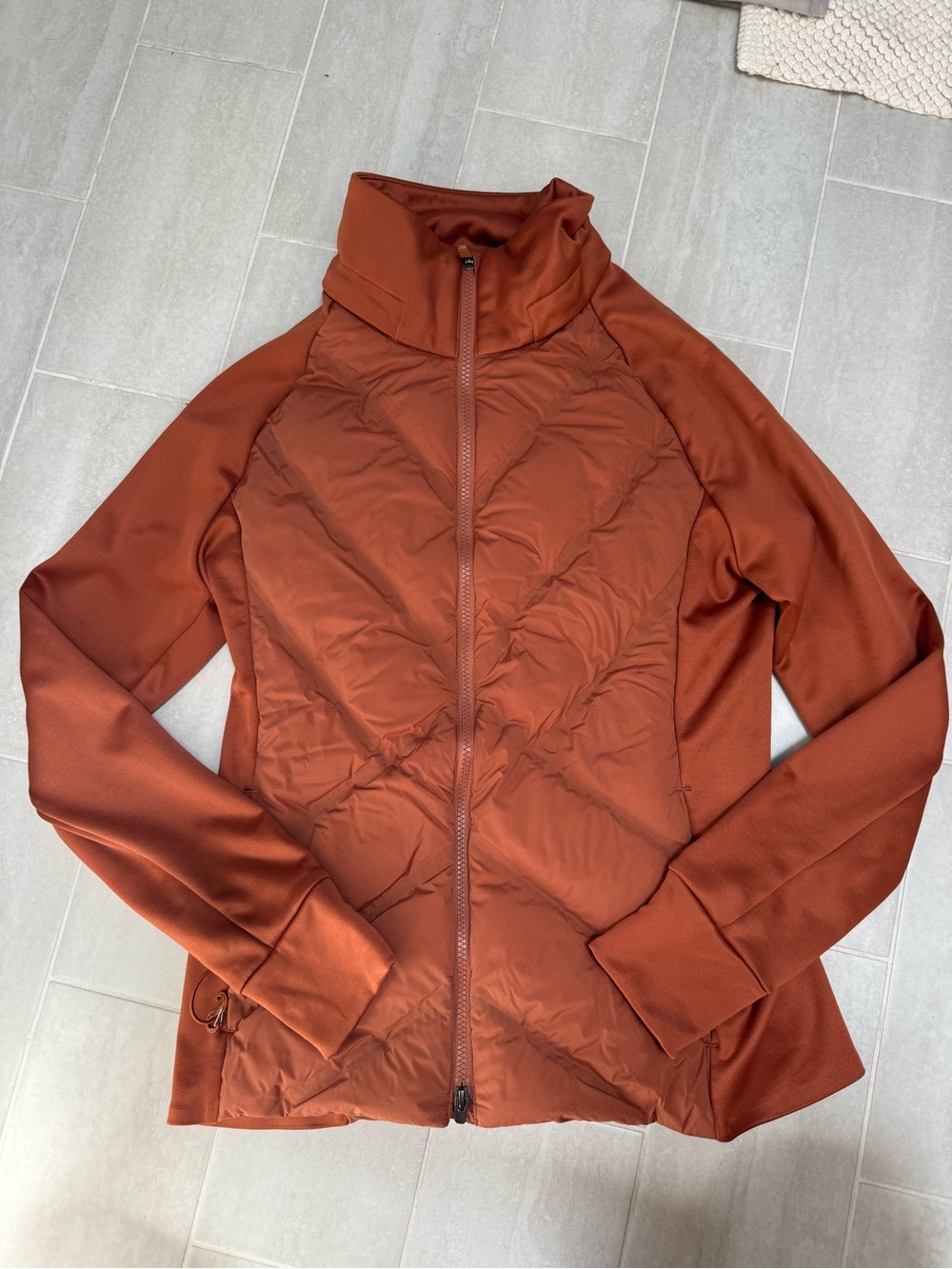Athleta Rust Quilted Hybrid Zip Jacket - Picture 2 of 5